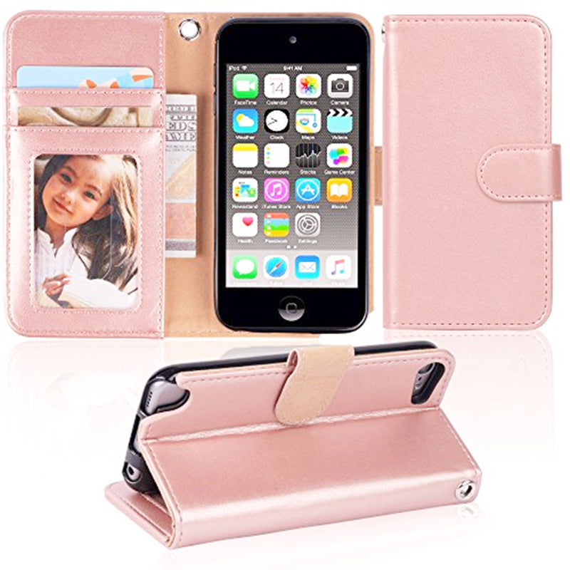 Étui portefeuille folio en cuir pour iPod Touch 5/6/7 Étui portefeuille folio en cuir pour iPod Touch 5/6/7